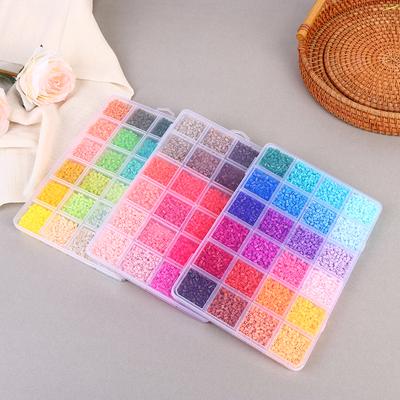24 Colores/Set Cada Rejilla Contiene 400 Piezas Mini Cuentas Cuentas Fusibles Cuentas para Puzles Para Niños Diy Puzles de Alta Calidad Juguete de Regalo Hecho a Mano