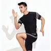Erkekler Yüzme Şort Su Sporları Üst O Yaka Kısa Kollu Slim Fit Elastik Nefes Alabilir Çabuk kuruyan Çizgili Diz Boyu Pantolon Sörf Suda Spor