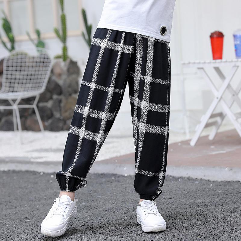 Boys Summer Loose Harem Long Pants Kids Printed Casual Baggy Comfy Trousers