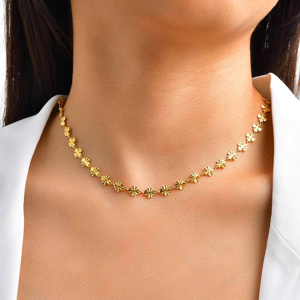 Jewelry Stainless Steel Clover Bracelet Titanium Steel Necklace Wind Fashion Jewelry Br-2610