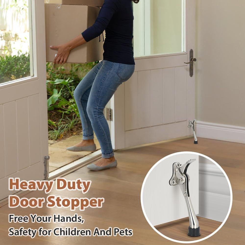 Heavy Duty Zinc Zinc Zinc Alloy Door Stopper Easy Install Wall Mounted Door Holder  Security