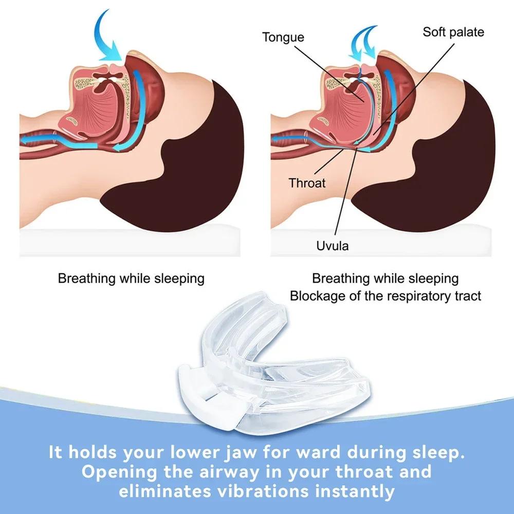 Anti Snoring Silicone Mouthpiece Sleep Earplugs Improve Sleep Anti Teething Grinding Sleep Aid Anti Snoring & Apnea Device