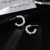 Real 925 Silver Small Bits of Silver Letter C Stud Earrings For Women Classic Fine Jewelry Light Accessories