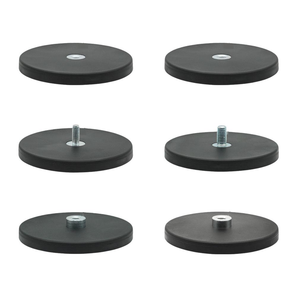D88mm Rubber Coated Magnet M6/M8 Flat Base Suction Cup Tool Scratch Resistant Magnet Strong Magnetic Rubber Base Neodymium
