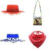 Toy Story 4 Woody Tsui Costume Accessories Collection With Polyester Scarf And Bag