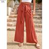 DX~~ Independent Station Casual Pants Women's Summer Loose Casual Wide Leg Solid Color Trousers
