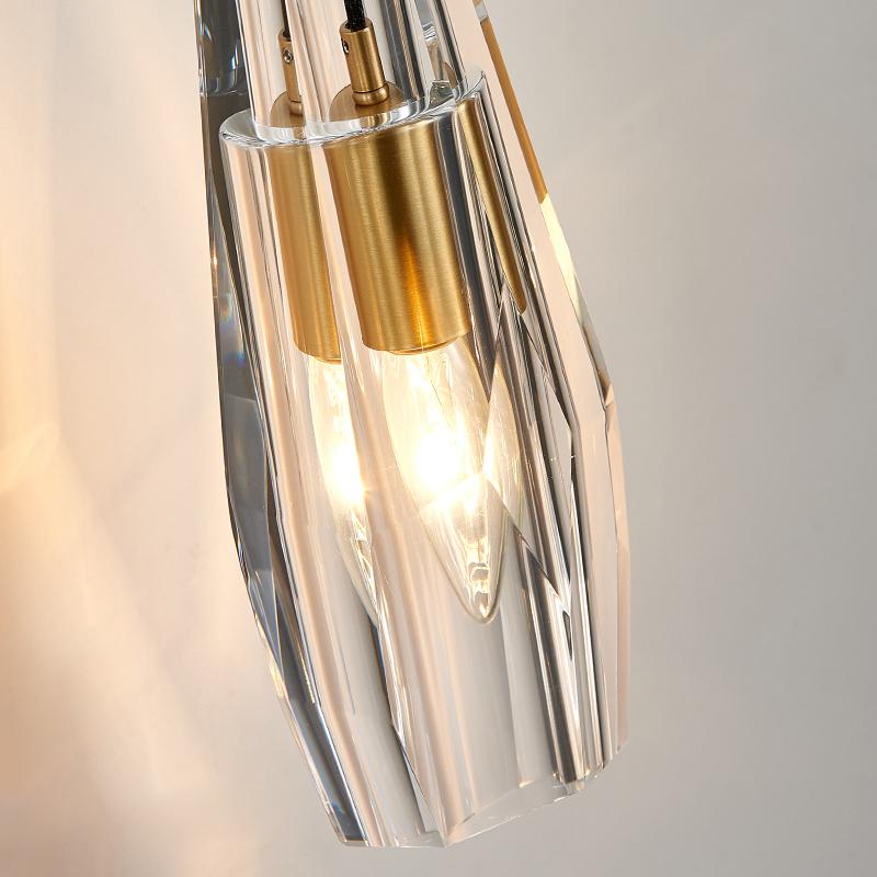 Nordic  Creative Living Room Crystal Wall Lamp Fashion Modern Minimalist Model Bedside Copper Wall Lamp Bedroom Corridor