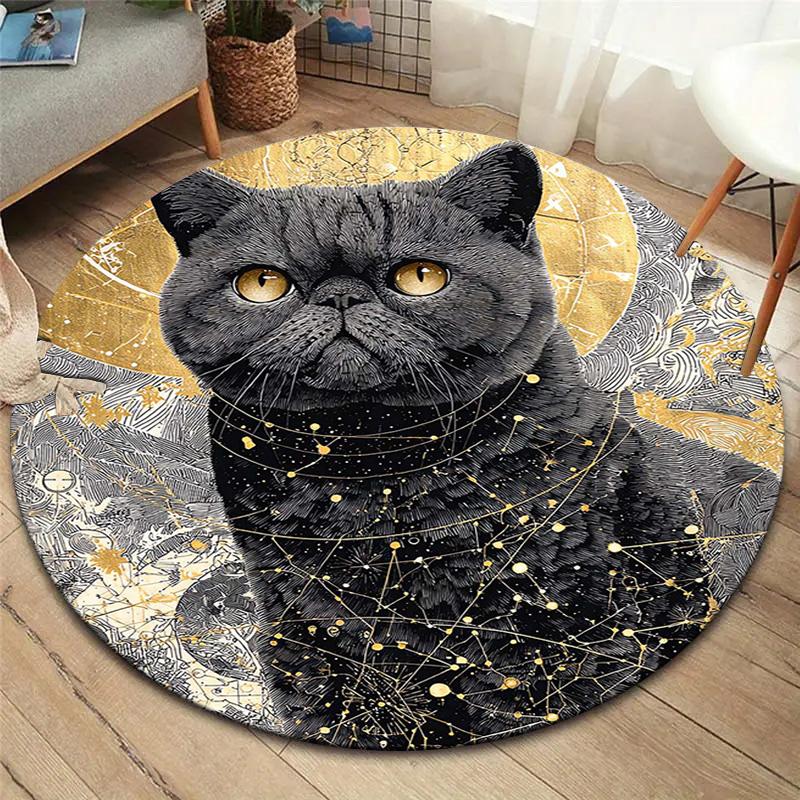 

Круглий килим Vortex Crossing Gate, Килимок для вітальні, спальні, біля дивана, дитячої кімнати, Нековзкий килимок для підлоги 80cmx80cm