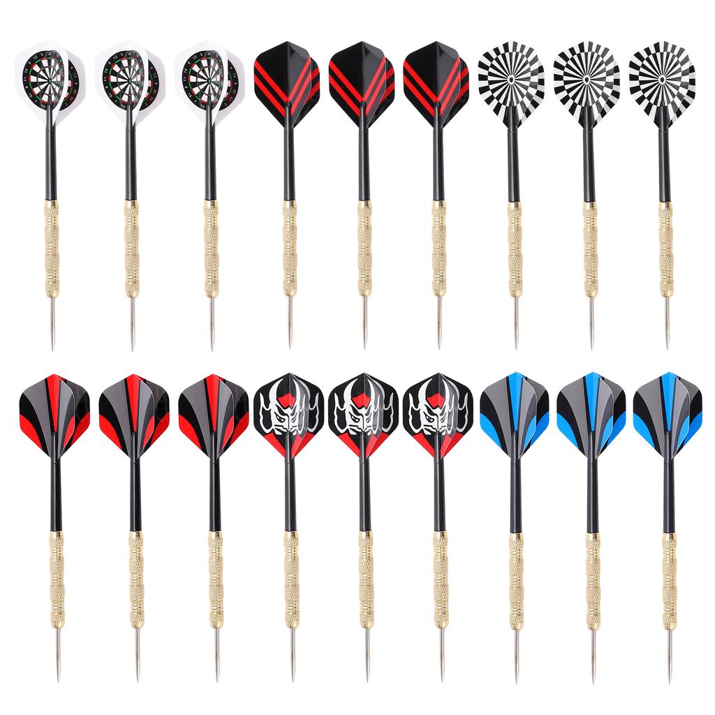 18 Pcs Professional Steel Tip Darts Flight Steel Tip Dart with Nice Flights Indoor Fitness