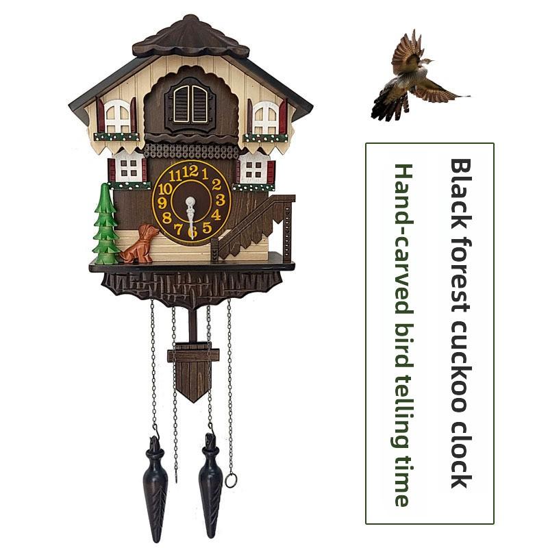 Vintage Black Forest Cuckoo Clock for Home Room Decorative Handcrafted Wooden Wall Clock Cuccu Watch Nordic Decor