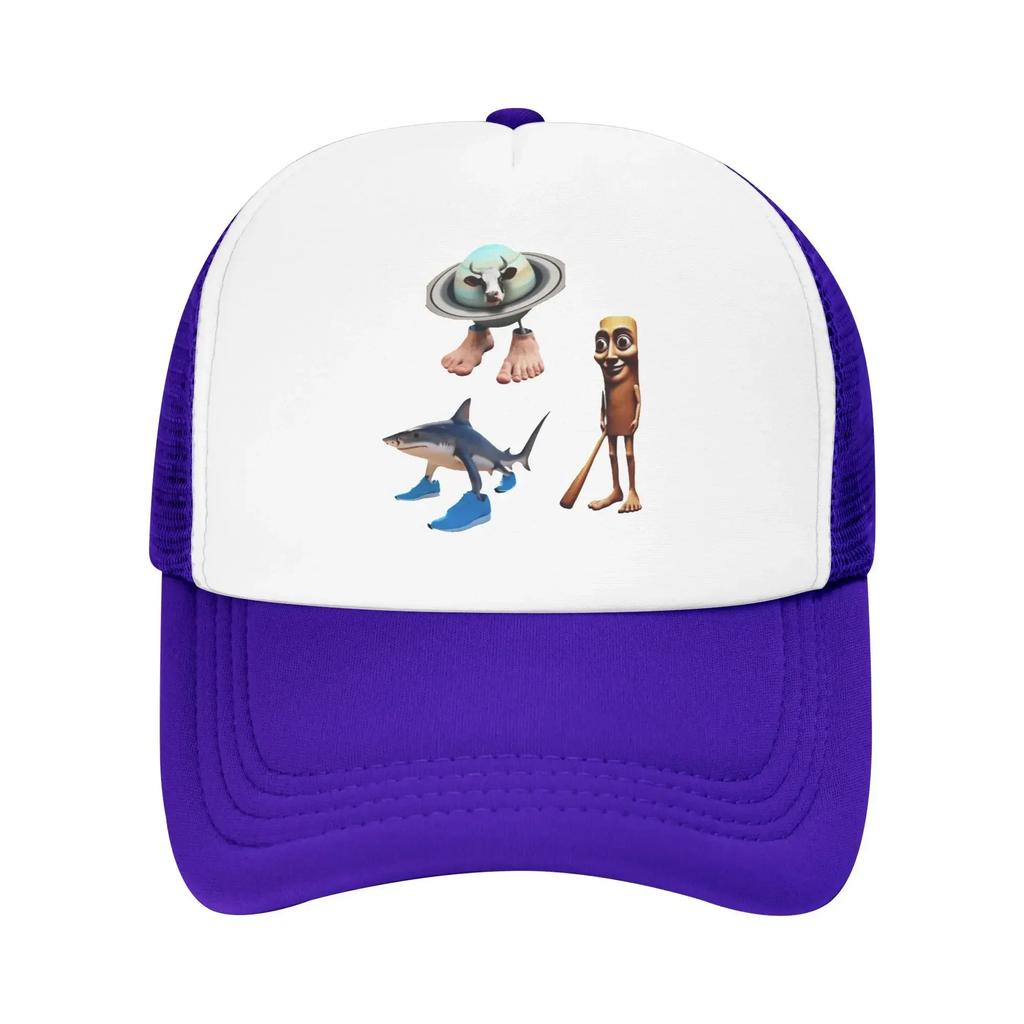 Italienische Brainrot Charakterkombinationen 1 Tung Tung Hai Sommer Netz Baseballkappen Damen Herren Strandfischerhut Trucker Cap
