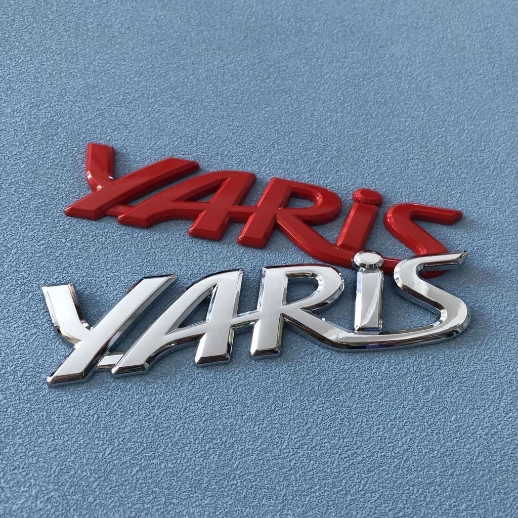 AGV3 3D Metal Yaris Logo Emblem Badge Matte black Chrome Plated Trunk Letter Sticker For Toyota Yaris Car Exterior Decor Accessories