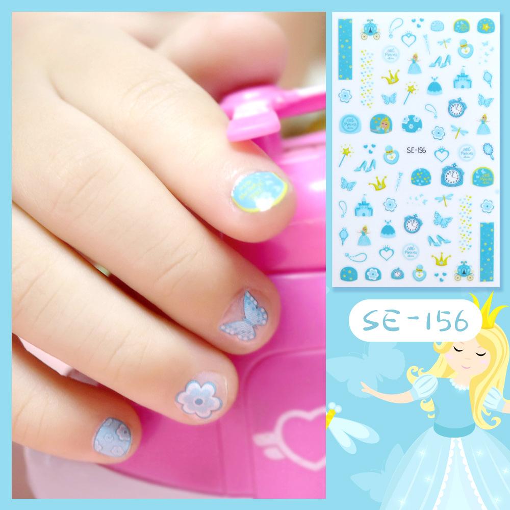 Nová dětská princezna Kreslené samolepky na nehty Flitry Třpytky Barevné květiny DIY obtisk Dětská hračka Kawaii pro děti Dívky Ozdoby