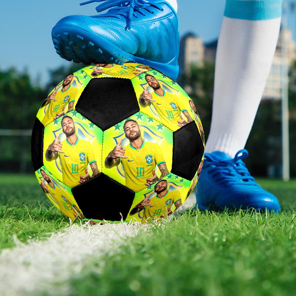Neymar Soccer Ball Size 5 Colorful Machine Stitched PVC Competition Ready Durable High-Bounce