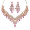 Latest Stylish Design Fancy Wedding Party Crystal Diamonds Necklace Jewellery Set for Women