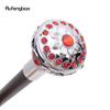Weiß Roter Blumenball Mode Spazierstock Dekorativer Stock Cospaly Vintage Party Modischer Spazierstock Krummstab 91cm