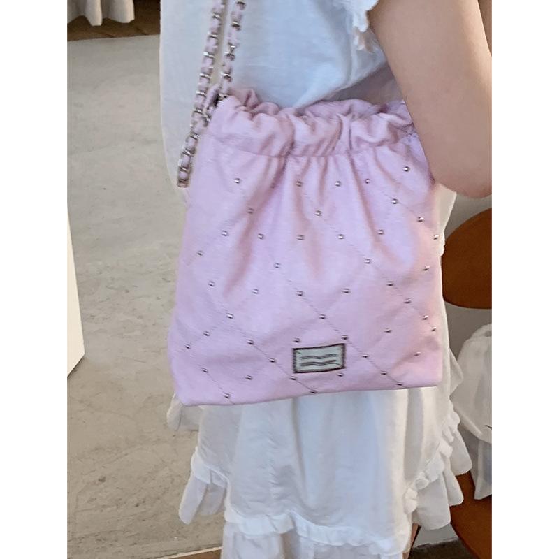 Xiaoxiangfeng chain bag women s underarm bag 2025 new fashion denim bucket bag versatile messenger bag