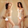 Sexy lace open crotch onesie women's passion free hot sex underwear deep V perspective sex underwear