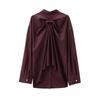 European & American French Commuter Style Pleated Loose Shirt