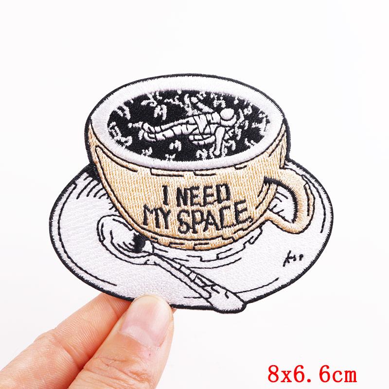 Animal Cat /Cup Patch Iron On Patches For Clothing Thermoadhesive Patches On Clothes Cartoon /Punk Patch Ironing /Sew Stickers Diy