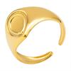 Neuer Offener Verstellbarer Ring Blatt Schlange Herz Echt Vergoldeter Edelstahl Ringe Für Frauen Männer Zubehör Mehrschichtiger Schmuck
