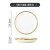 European White Gold Side Tableware Rice Bowl Plate Fruit Salad Bowl Deep Dish Kitchen Tableware Wedding Decoration Plate