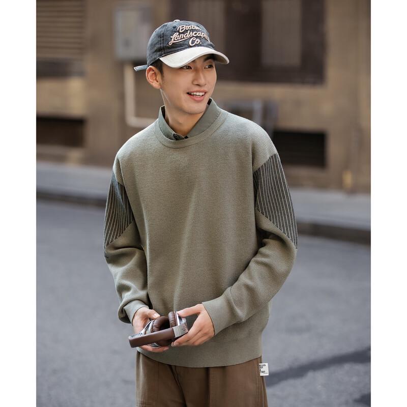 TonLion Men's Faux Two-Piece Polo Neck Sweater