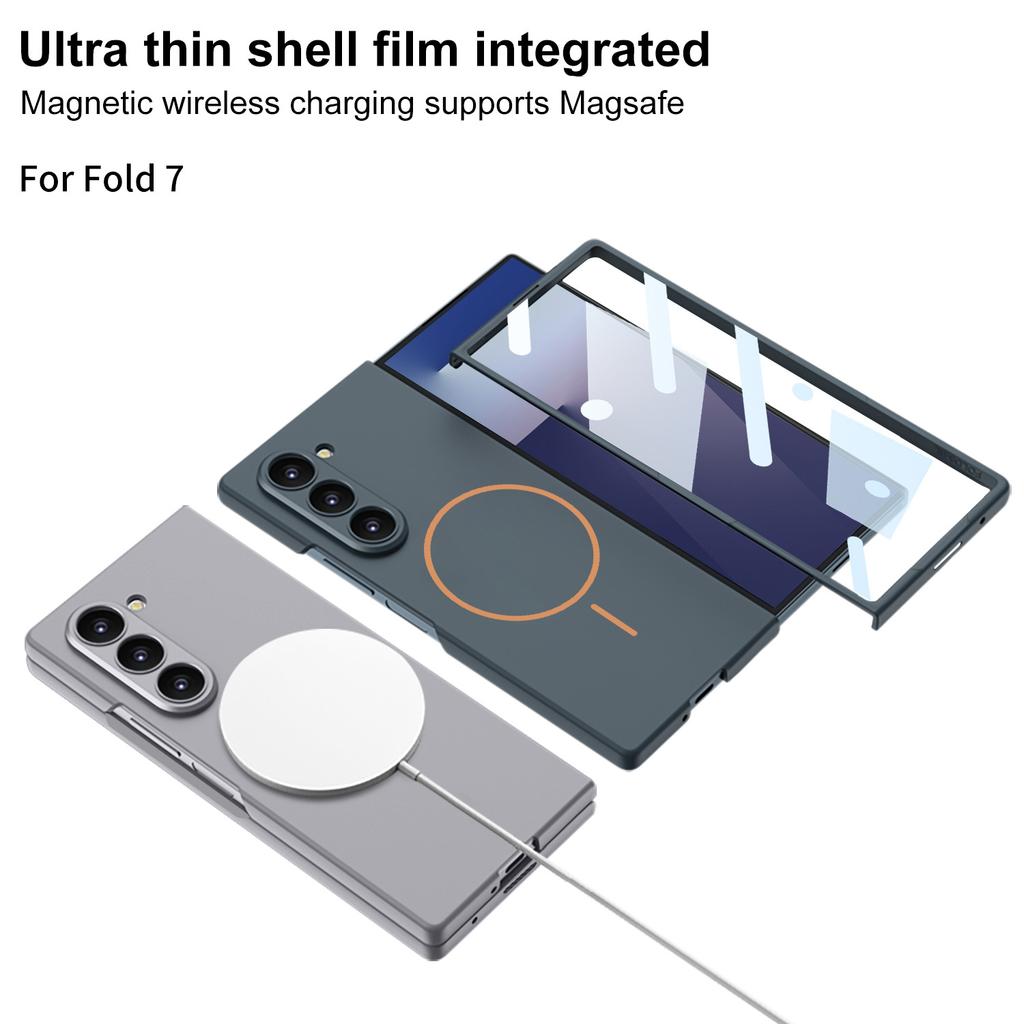 Magsafe Phone Case for Samsung Galaxy Z Fold 7 ZFold7 5G Magnetic Wireless Charger with Screen Glass Protect Shockproof Cover