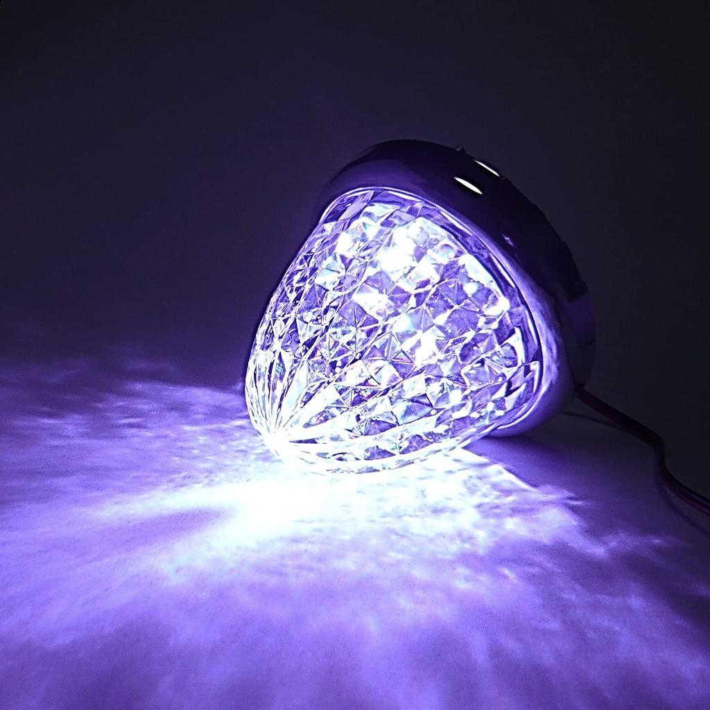 24V LED Marker Lamp Side Marker Plated Ring Truck Supplies Set of 2 (Purple)