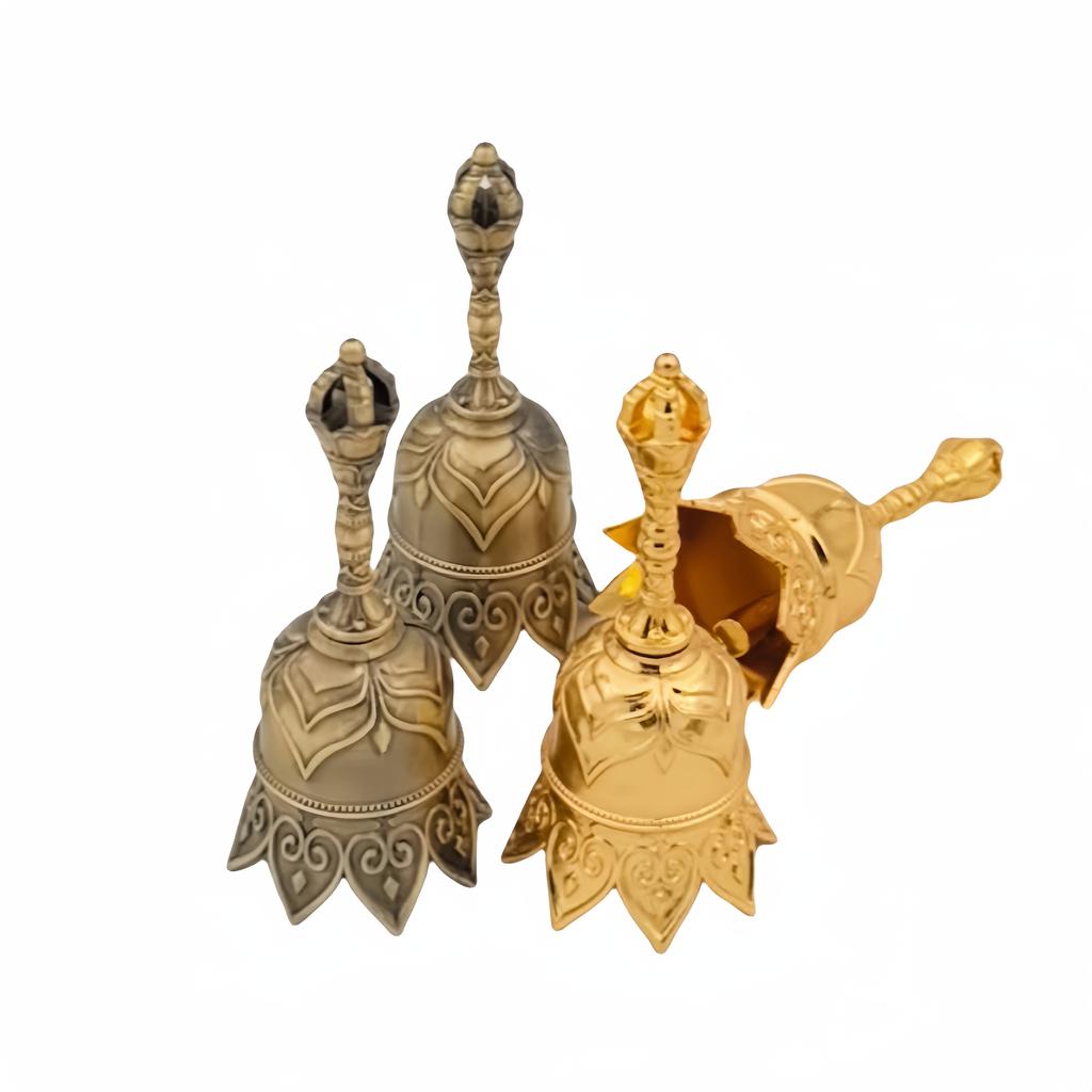 1Pc Elegant for Lotus Bell Handbell - Copper, Mixed Colors with Case - Perfect for Christmas & Holiday Gifts