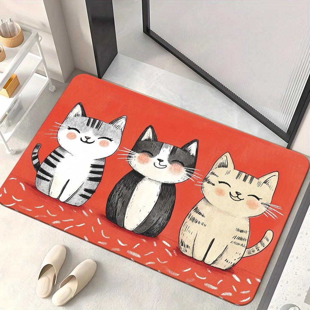 1PC Cute mat fox pattern Door Mats Kitchen Rugs Non-Slip Pop design Bathroom Rugs Bath Mat Carpet for Home Sink Laundry Decor