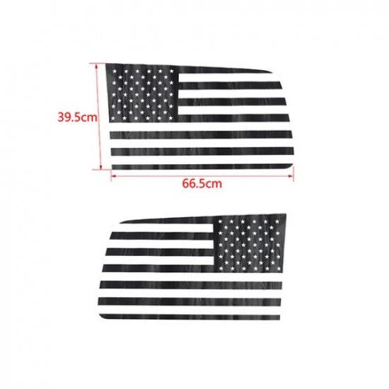 For Dodge Nitro 2007-2012 USA Flag Carbon Fiber Rear Window Sticker Decal Trim