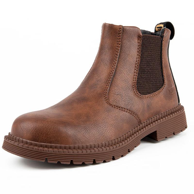 

Кожаные рабочие ботинки, защитная обувь со стальным носком, мужская рабочая обувь, водонепроницаемая защитная обувь, антипрокольная промышленная защитная обувь для женщин 36