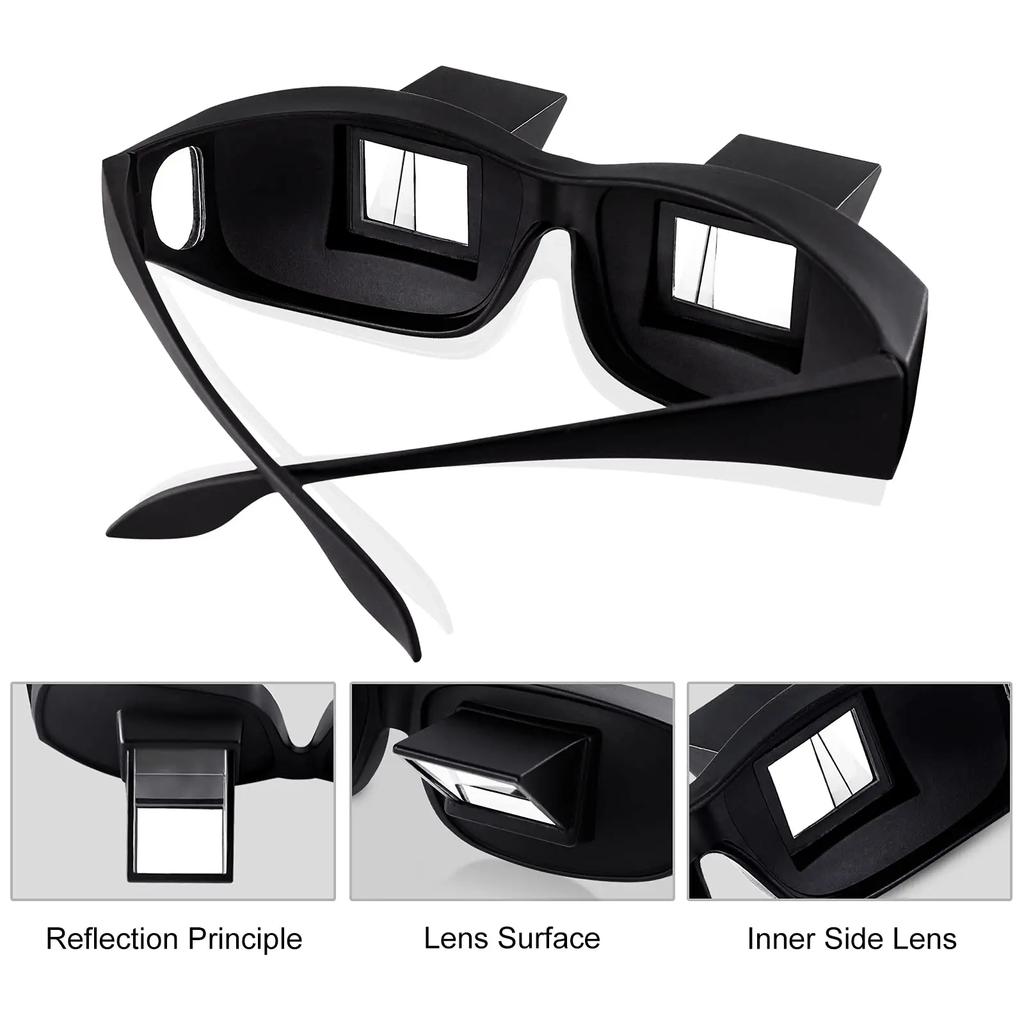 Lazy Eyeglasses Lazy Reading Glasses Prismatic Periscope Horizontal Glasses Lying Down Bed Reading Watching Hd Readers Glasses Quality