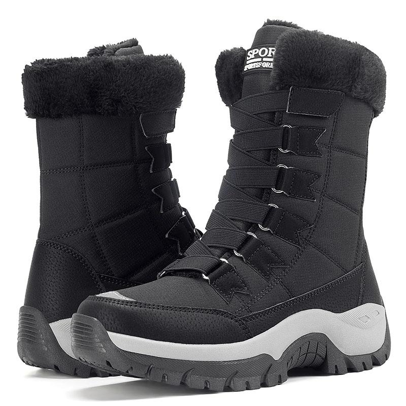 TUINANLE Fashion Snow Boots Women Large Size Cotton Shoes Plush Warm Casual Winter Boots Casual Non Slip Cotton Shoes