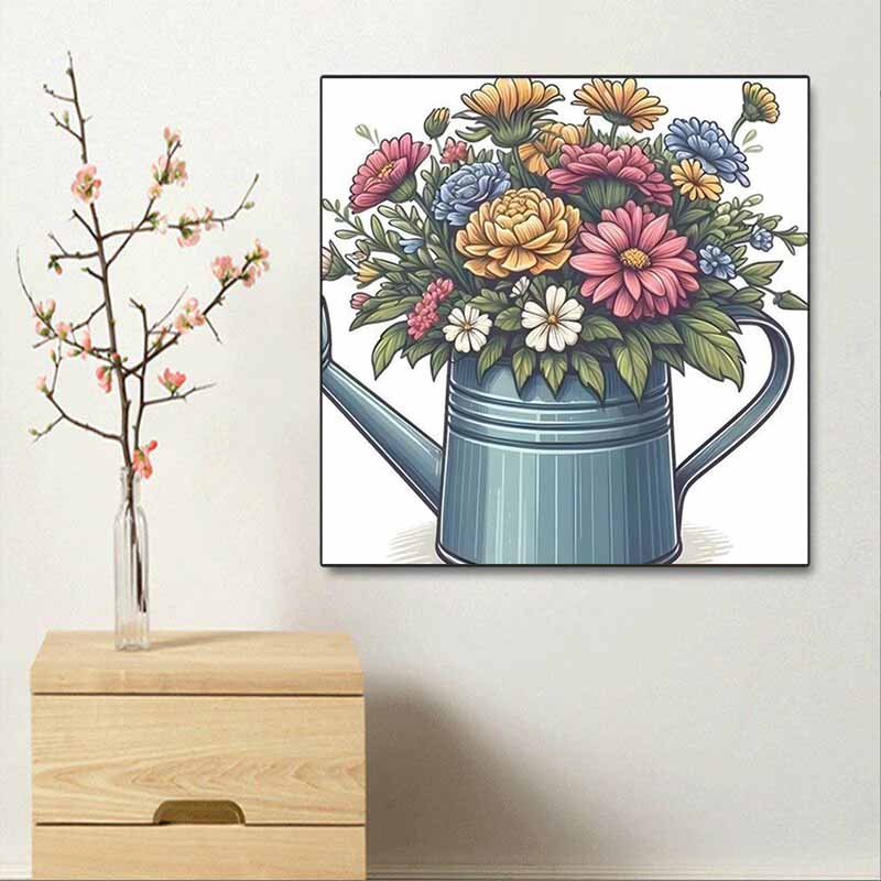 New Arrival 5D DIY Full Circle Diamond Painting "Pot Flower" Embroidery Cross Stitch Home Decor Gift