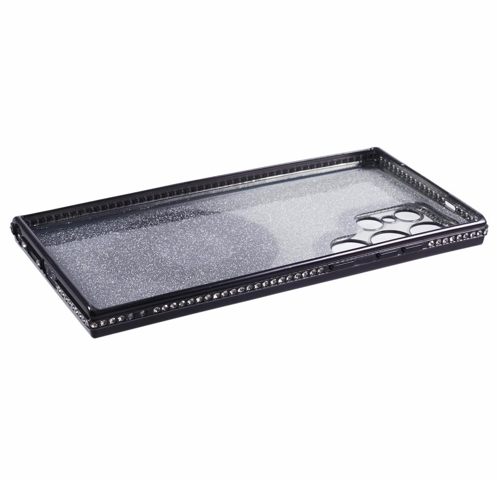 For Samsung Galaxy S23 Ultra TPU Case Rhinestone Gradient Phone Cover with Ring Kickstand