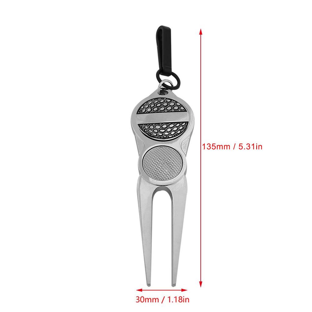 Portable Divot Tool Putting Green Fork with Ball Marker