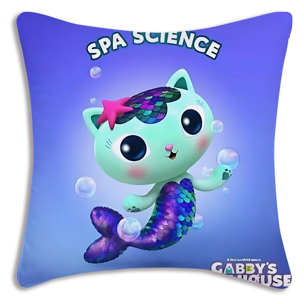 Cartoon Gabbys Kawaii Pillow Covers Cartoon Sofa Decorative Home Doublesided Printing Short Plush Cute Cushion Cover
