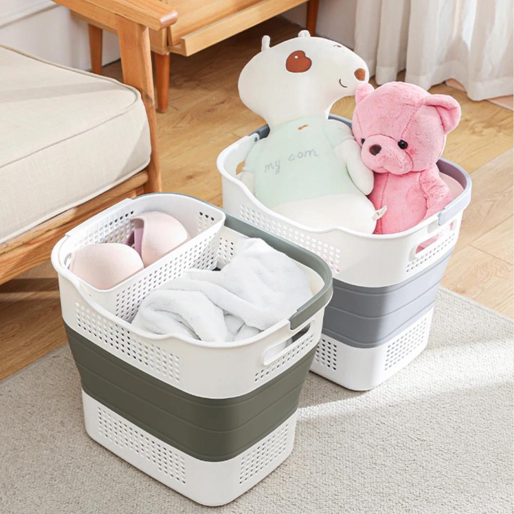 Folding Dirty Clothes Basket Hollow Out Moisture-proof Storage Frame Home High-capacity Laundry Basket Dormitory Clothes Baskets