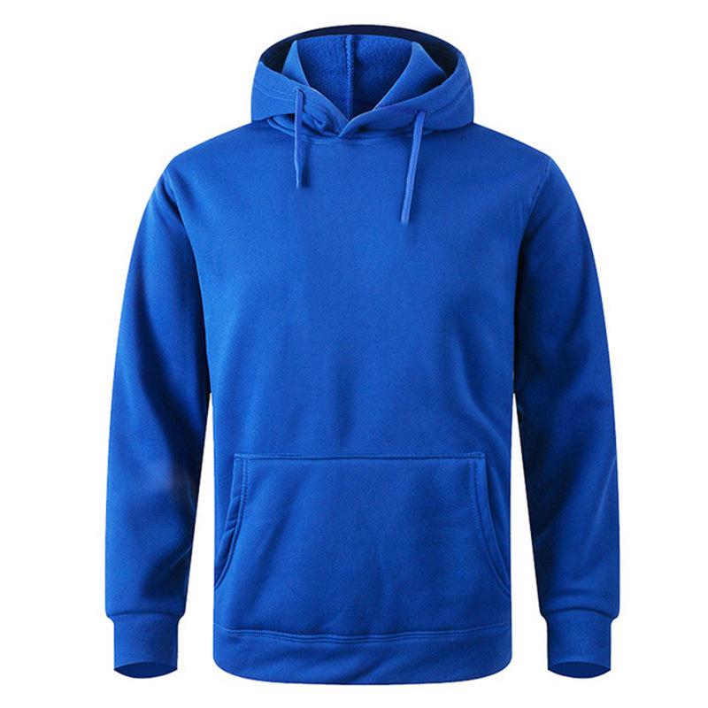 Trendy Autumn/Winter Plus Velvet 3D Patch Pocket Solid Color Hoodie 3XL