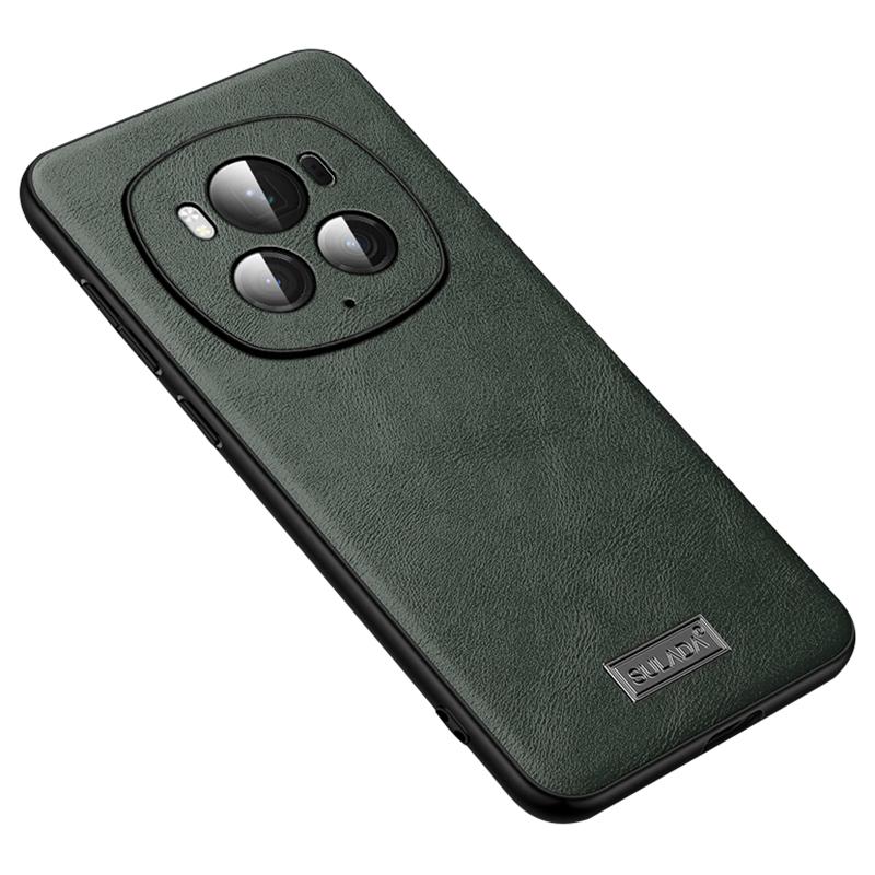 

SULADA For Honor Magic6 Pro 5G Case PU Leather Coated TPU+PC Phone Back Cover Green