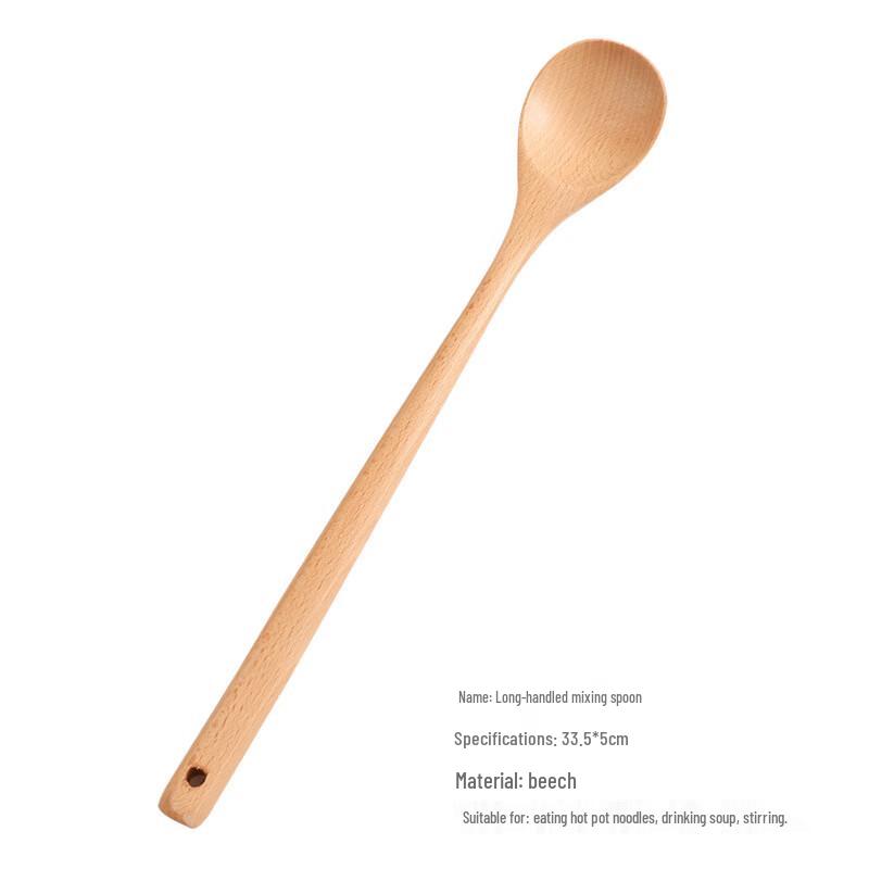 Beechwood Long-Handle Cooking and Mixing Spoons