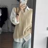 Gilet Retro a Maglia Intrecciata Stile Coreano Taglie Forti Moda Donna Stile Preppy Ampio Versatile Gilet di Lana Primavera Autunno