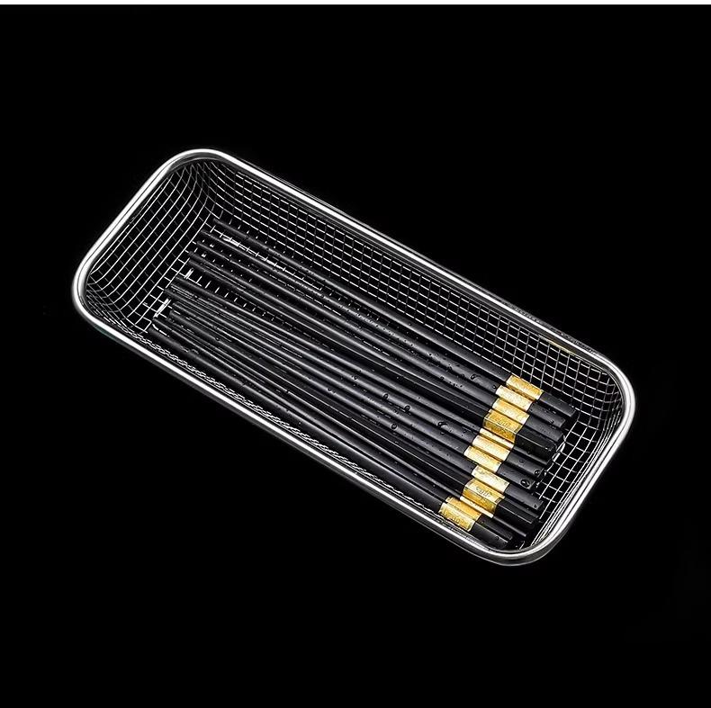 Stainless Steel Disinfecting Cutlery Holder with Drainage - Holds Chopsticks, Forks, and Knives