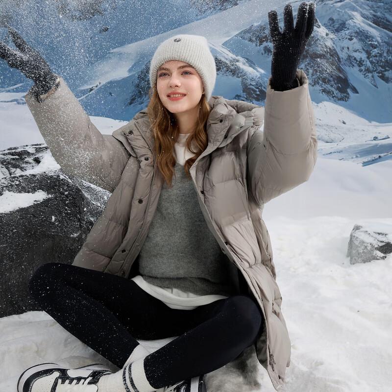 Sancai 2025 Winter Hooded Waterproof Mid-length Goose Down Jacket