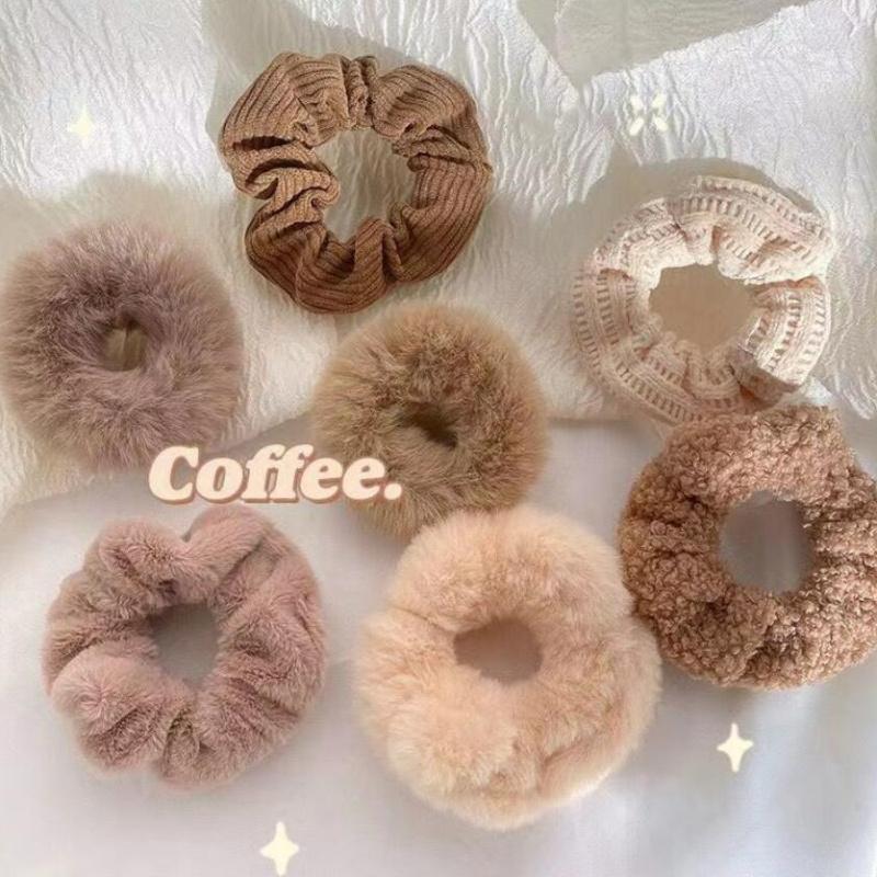 7Pcs/Set Women Hair Scrunchies Velvet Solid Color Hair Band for Ponytail Holder Rubber Bands Hair Ties Hair Accessories