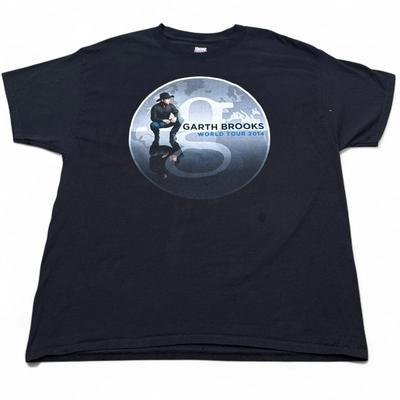 T-shirt Concerto Tour Mondiale Garth Brooks Taglia Adulto XL Nero Stile VTG Country