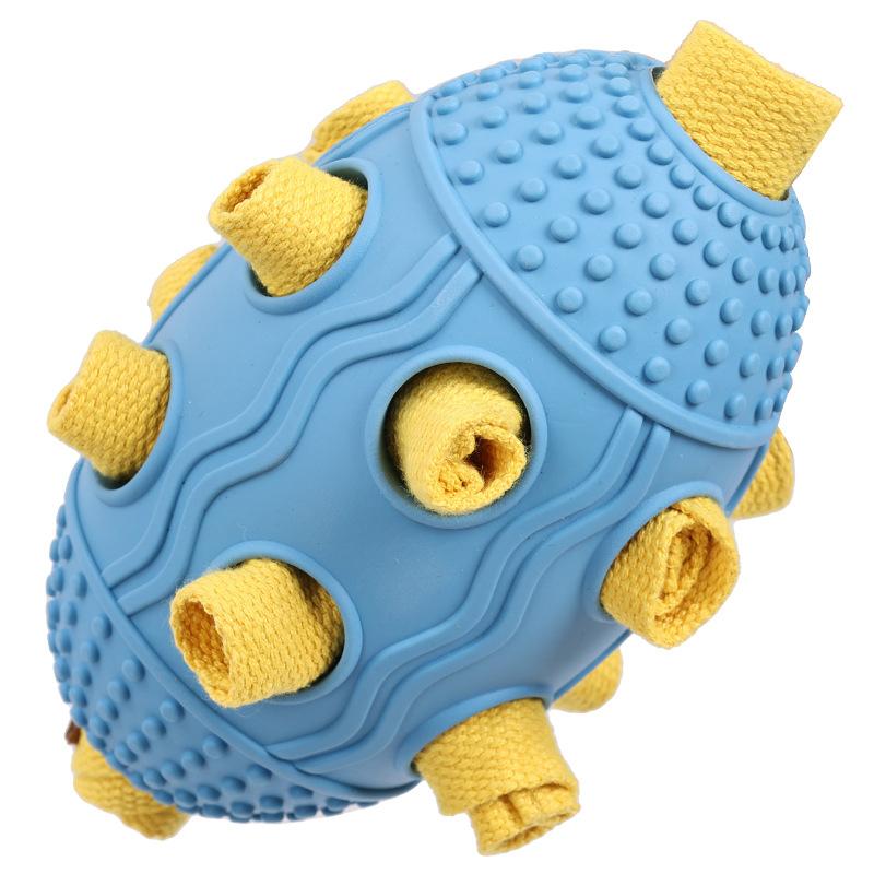 

Interactive Dog Puzzle Toy Slow Feeder Treat Dispenser for Large Dogs Aggressive Chewers Dog Enrichment Toy Anti Anxiety Pet Toy синий