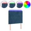 VidaXL Tête de Lit à LED Meuble de Chambre à Coucher Accessoire de Lit Simple Tête de Cadre de Lit Intérieur Bleu Foncé 3122702